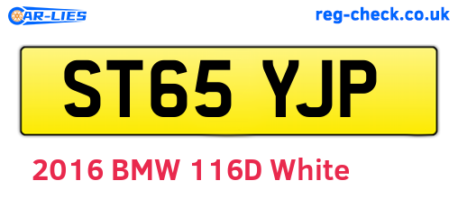 ST65YJP are the vehicle registration plates.