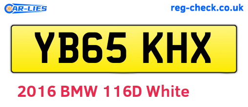 YB65KHX are the vehicle registration plates.
