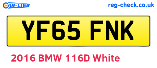 YF65FNK are the vehicle registration plates.