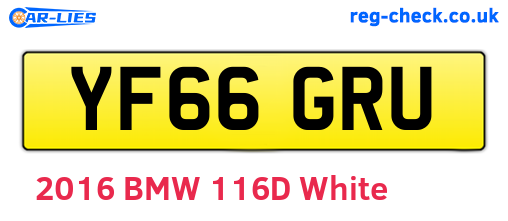 YF66GRU are the vehicle registration plates.