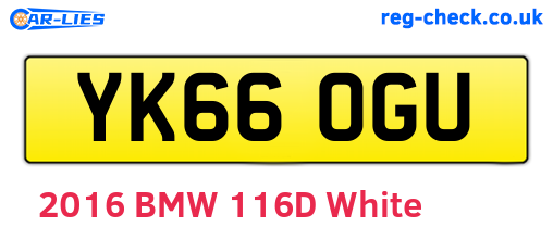 YK66OGU are the vehicle registration plates.