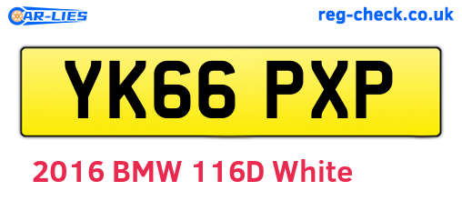 YK66PXP are the vehicle registration plates.
