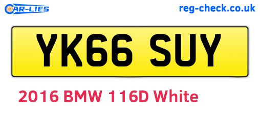 YK66SUY are the vehicle registration plates.