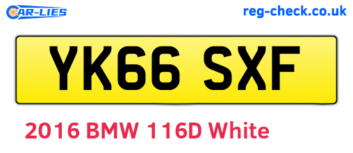 YK66SXF are the vehicle registration plates.