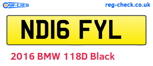 ND16FYL are the vehicle registration plates.
