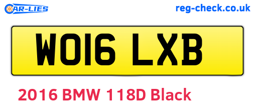 WO16LXB are the vehicle registration plates.