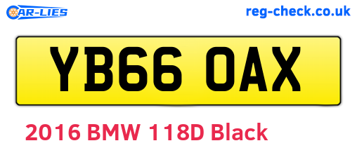YB66OAX are the vehicle registration plates.