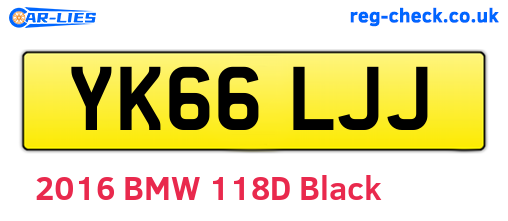 YK66LJJ are the vehicle registration plates.