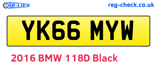 YK66MYW are the vehicle registration plates.