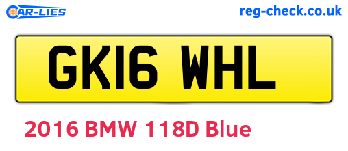 GK16WHL are the vehicle registration plates.