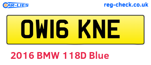 OW16KNE are the vehicle registration plates.