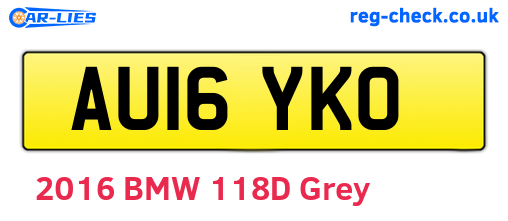 AU16YKO are the vehicle registration plates.