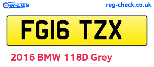 FG16TZX are the vehicle registration plates.