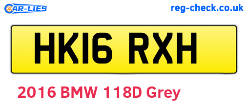 HK16RXH are the vehicle registration plates.