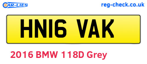 HN16VAK are the vehicle registration plates.
