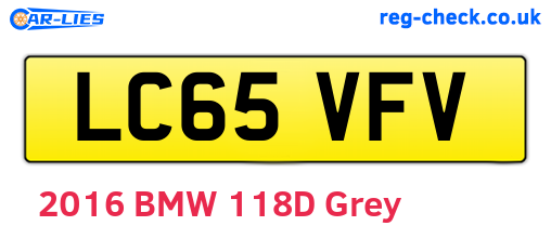 LC65VFV are the vehicle registration plates.