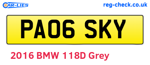 PA06SKY are the vehicle registration plates.