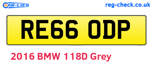 RE66ODP are the vehicle registration plates.