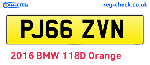 PJ66ZVN are the vehicle registration plates.