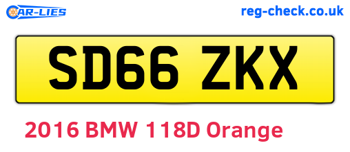 SD66ZKX are the vehicle registration plates.