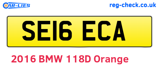 SE16ECA are the vehicle registration plates.