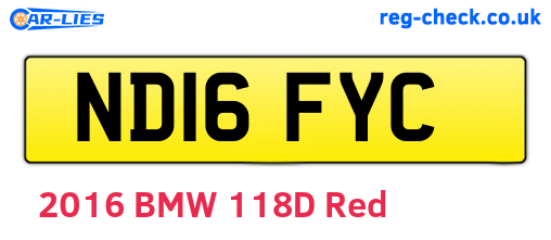ND16FYC are the vehicle registration plates.