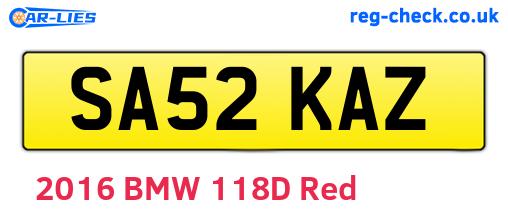 SA52KAZ are the vehicle registration plates.