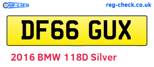 DF66GUX are the vehicle registration plates.