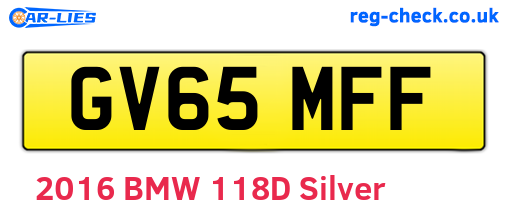 GV65MFF are the vehicle registration plates.