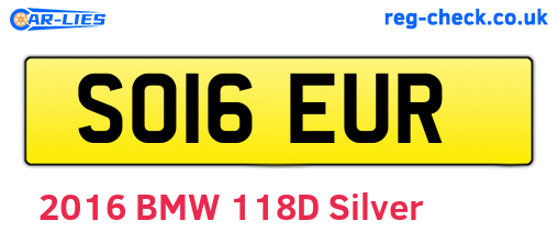 SO16EUR are the vehicle registration plates.