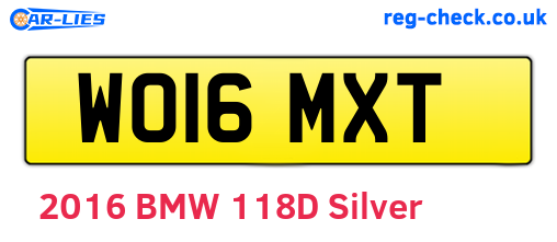 WO16MXT are the vehicle registration plates.