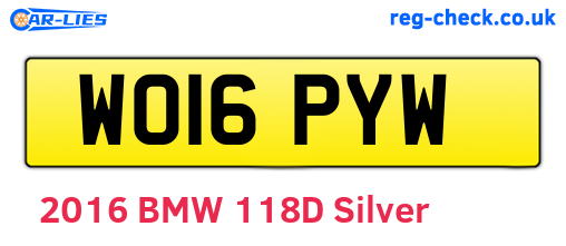 WO16PYW are the vehicle registration plates.