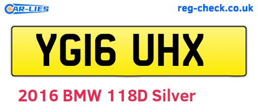 YG16UHX are the vehicle registration plates.