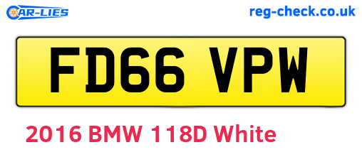 FD66VPW are the vehicle registration plates.