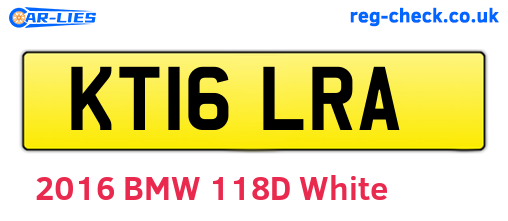 KT16LRA are the vehicle registration plates.