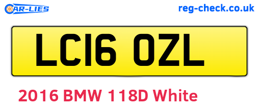 LC16OZL are the vehicle registration plates.