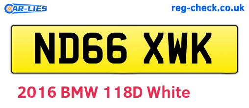 ND66XWK are the vehicle registration plates.
