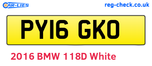 PY16GKO are the vehicle registration plates.