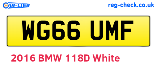 WG66UMF are the vehicle registration plates.