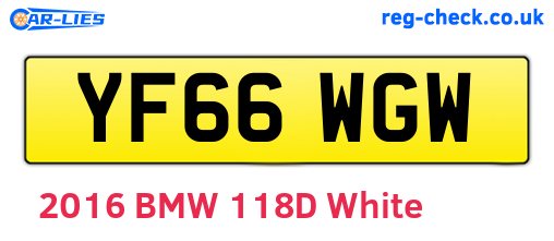 YF66WGW are the vehicle registration plates.
