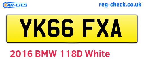 YK66FXA are the vehicle registration plates.