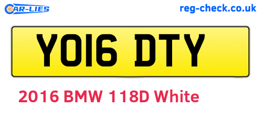 YO16DTY are the vehicle registration plates.