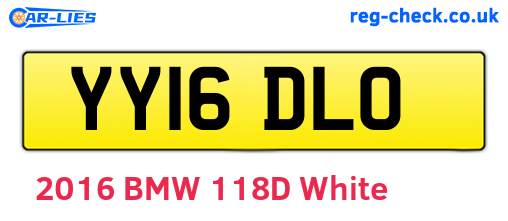 YY16DLO are the vehicle registration plates.