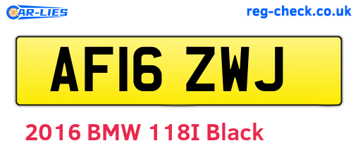 AF16ZWJ are the vehicle registration plates.