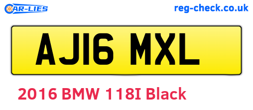 AJ16MXL are the vehicle registration plates.