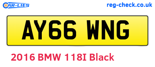 AY66WNG are the vehicle registration plates.