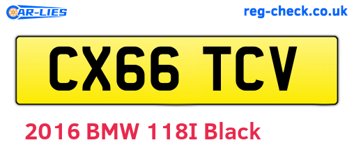 CX66TCV are the vehicle registration plates.
