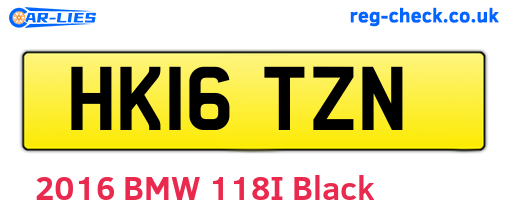 HK16TZN are the vehicle registration plates.