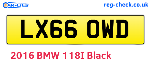 LX66OWD are the vehicle registration plates.