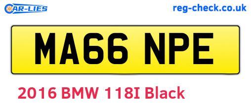 MA66NPE are the vehicle registration plates.